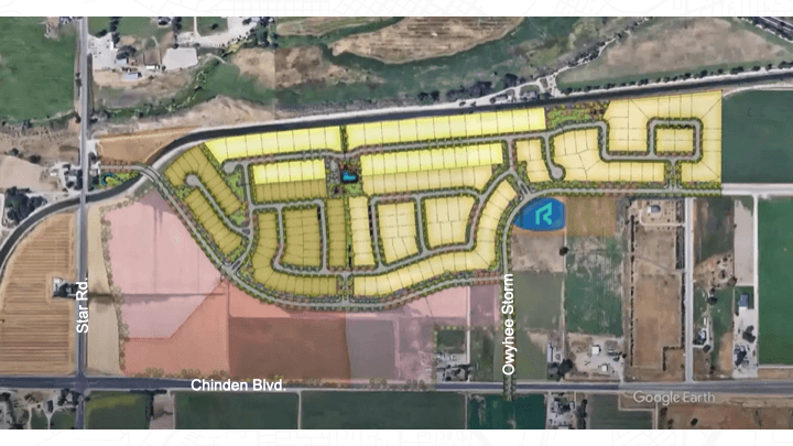 Property lines and terrain at Refresh Church land